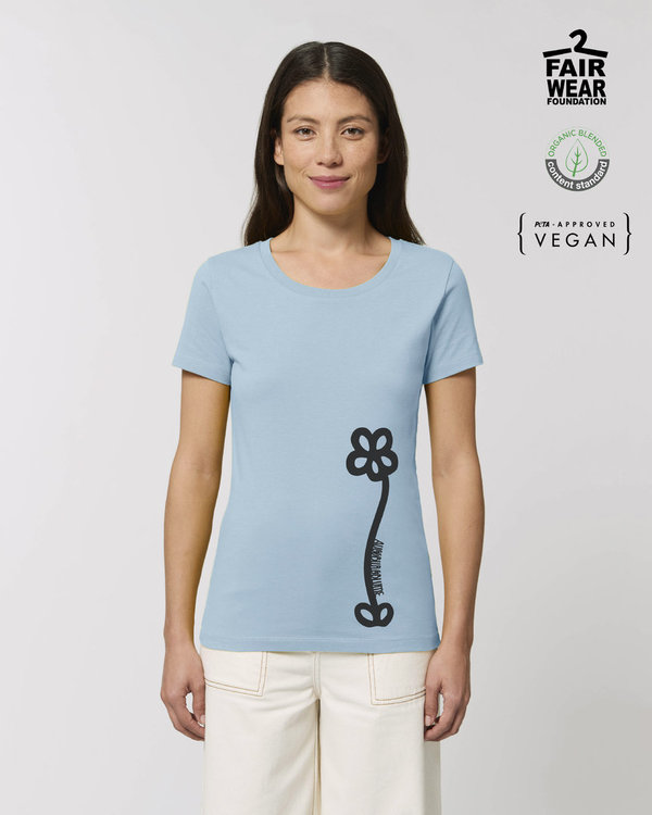 Augsburgblume T-Shirt für Frauen, hellblau