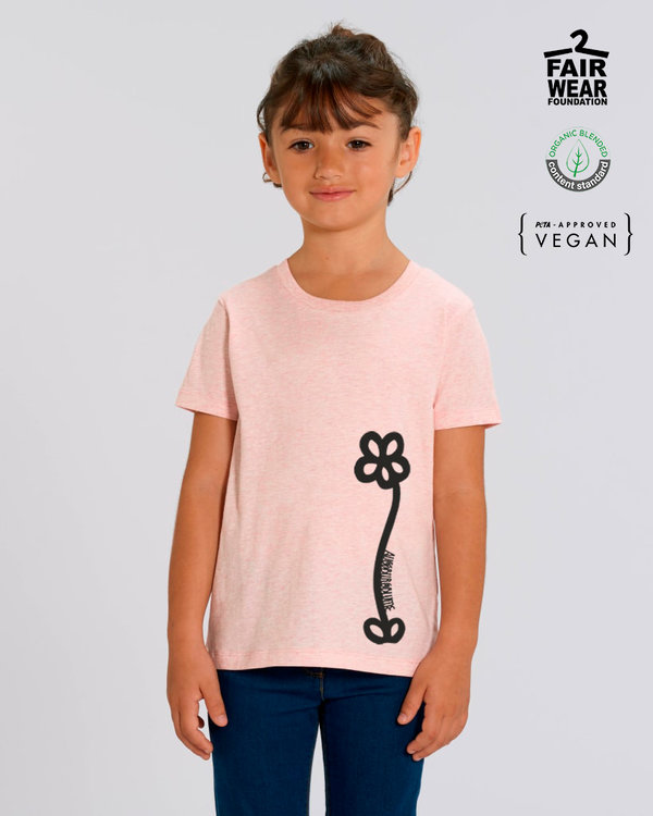 Augsburgblume T-Shirt für Kinder, hellrosa meliert